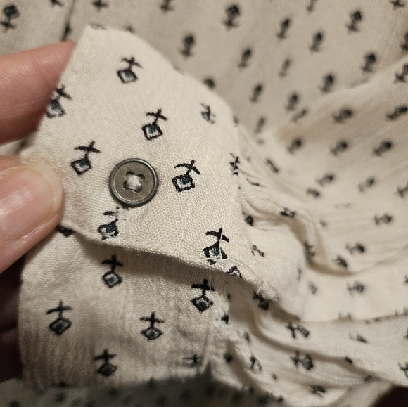 Free People | Cream Colored Tunic with Ancient Runes Pattern - Picture 4 of 9